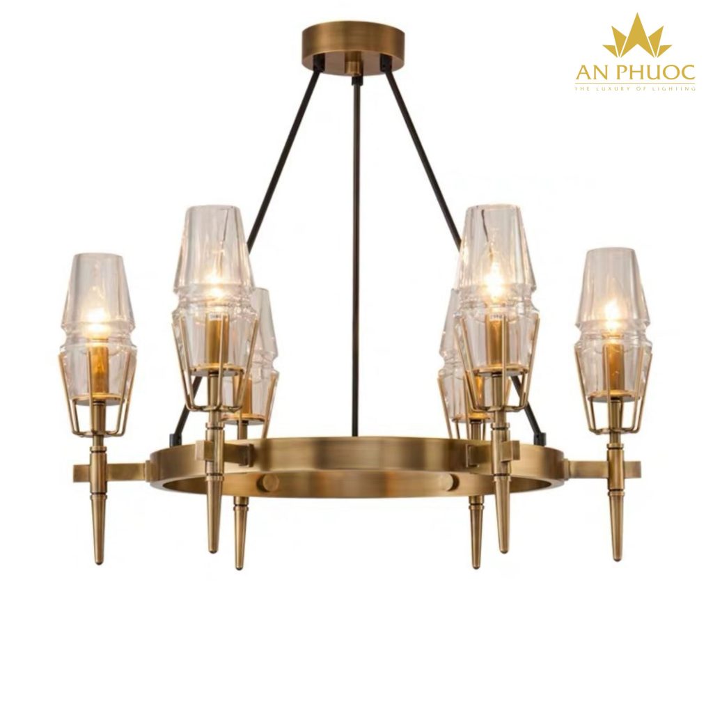 Đèn thả đồng chao thủy tinh – AP7002/6L