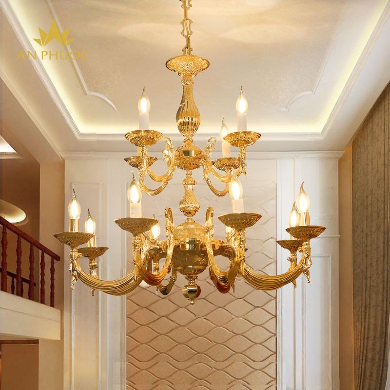 Đèn Chùm Italy mạ vàng 24k – 800-839-6668-8+4 – Kiệt Tác Chiếu Sáng Sang Trọng Đậm Chất Châu Âu