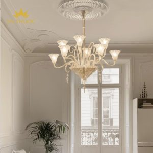 Đèn chùm tân cổ điển thuỷ tinh - AP70001/6+6L