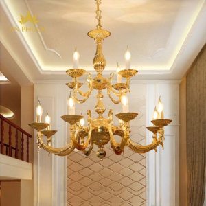 Đèn Chùm Italy mạ vàng 24k – 800-839-6668-8+4